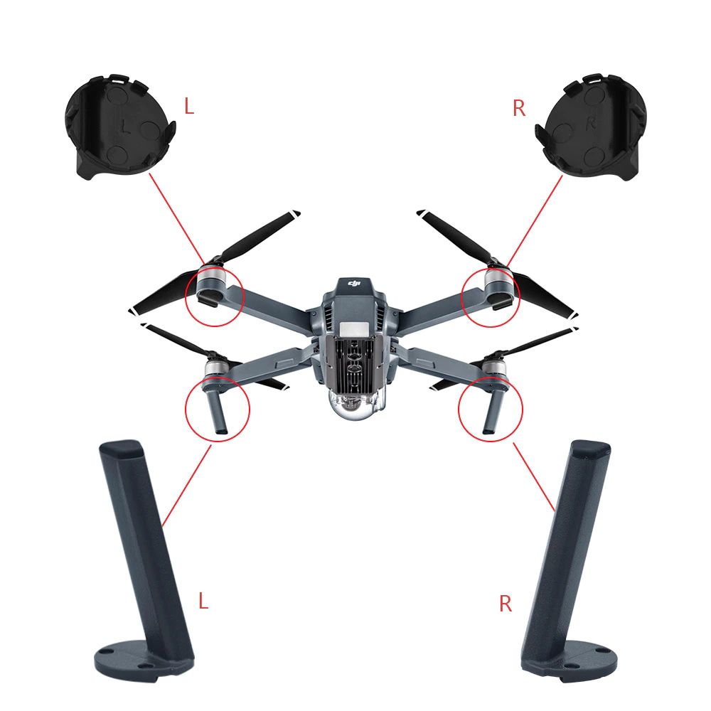 Ensemble 2 Pieds Trains d’Atterrissage Avant Gauche & Droit pour DJI Mavic Pro – Image 2