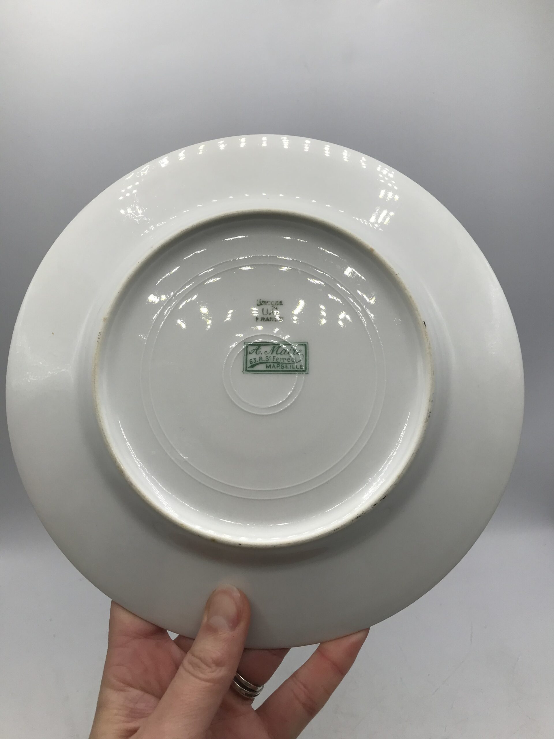 Service de 12 assiettes à dessert Porcelaine de Limoges « A.Maire » Marseille – Image 2