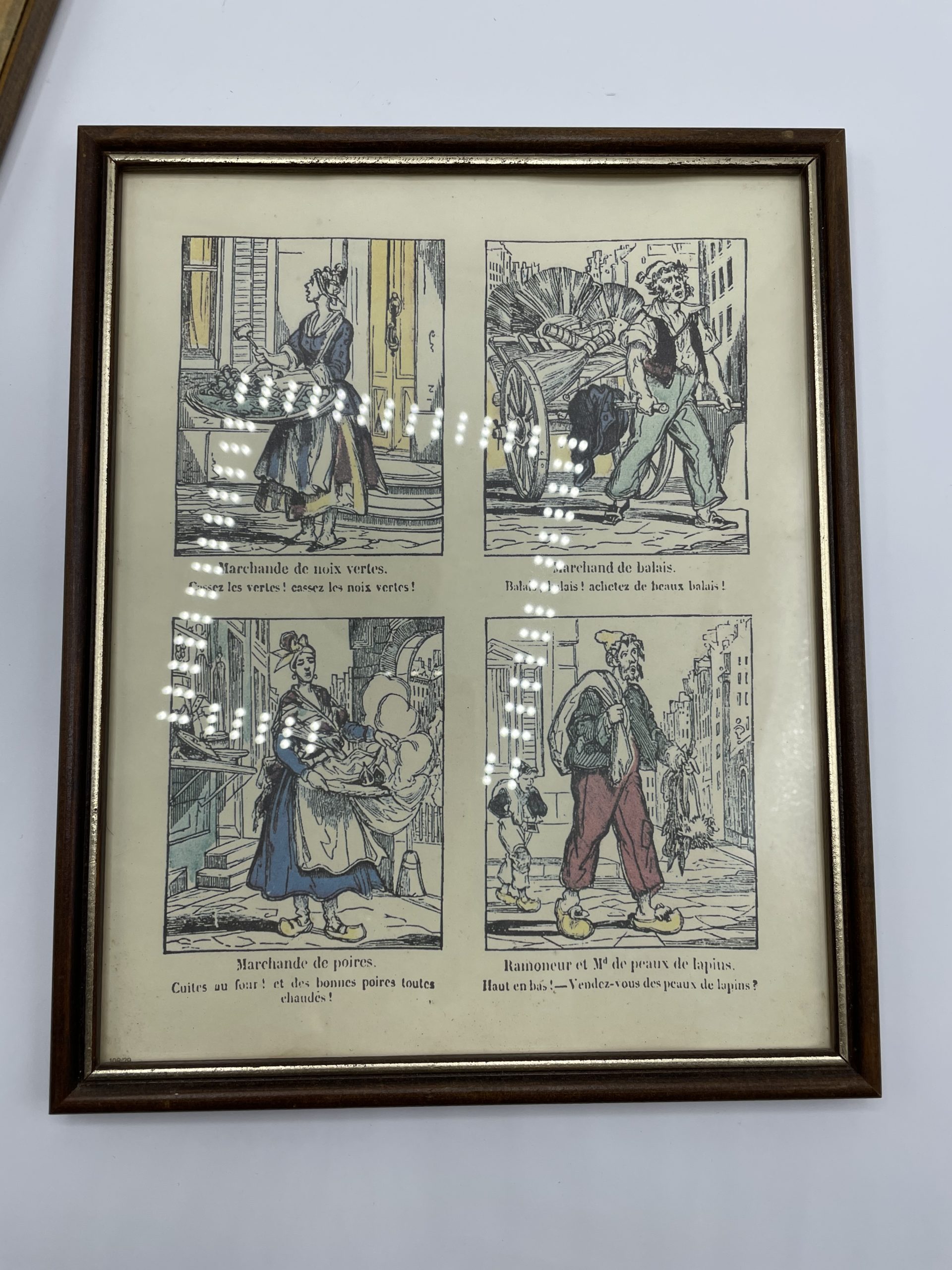 Duo cadres en bois illustrations marchands de Paris cris de Paris – Image 8
