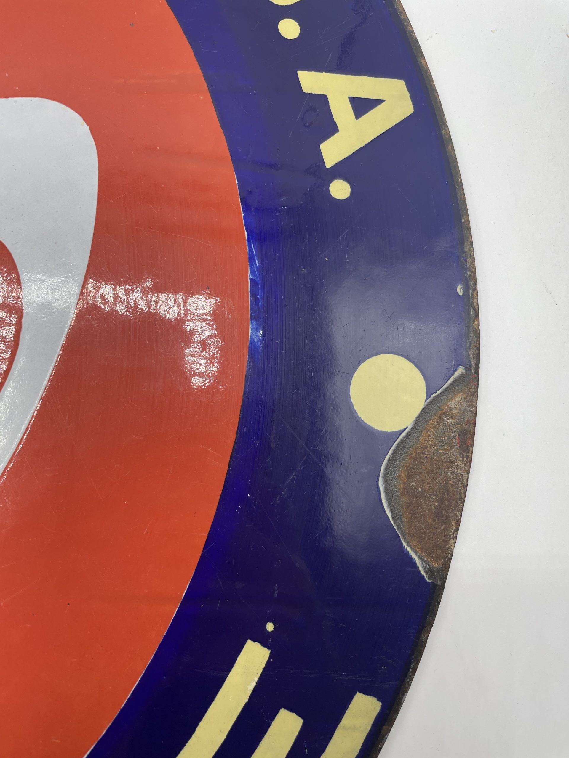 Ancienne plaque publicitaire métal émail essence Eco – Image 9