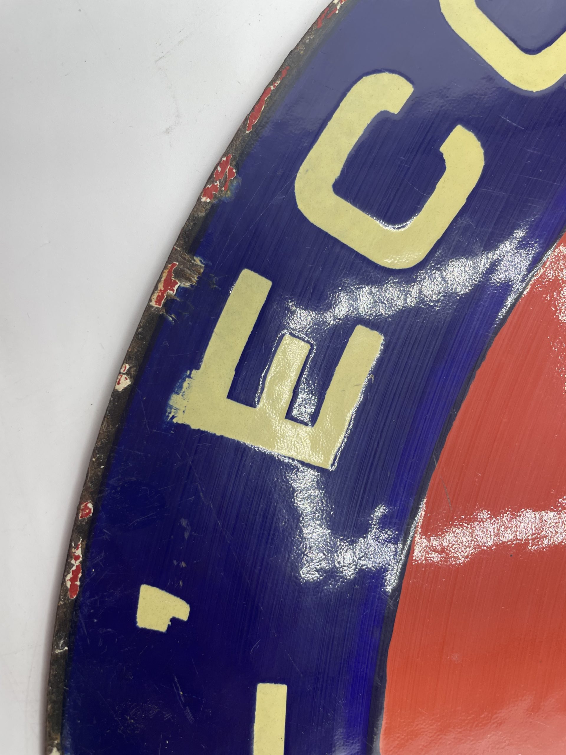 Ancienne plaque publicitaire métal émail essence Eco – Image 6