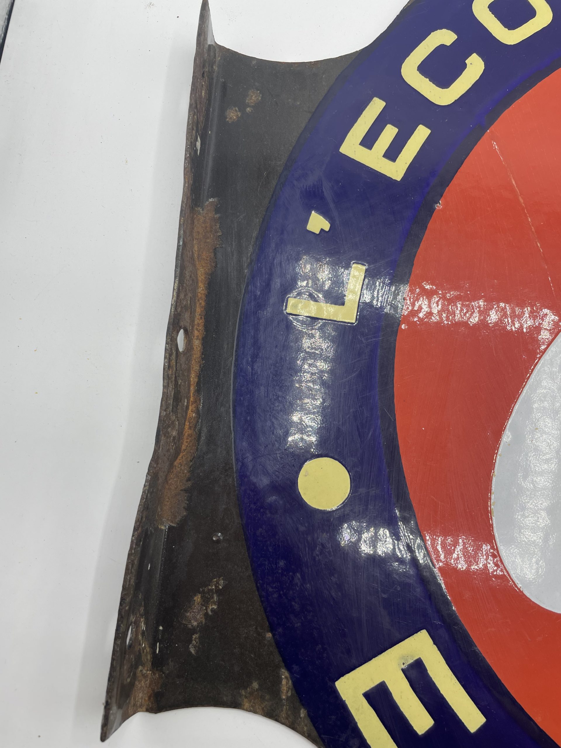 Ancienne plaque publicitaire métal émail essence Eco – Image 8